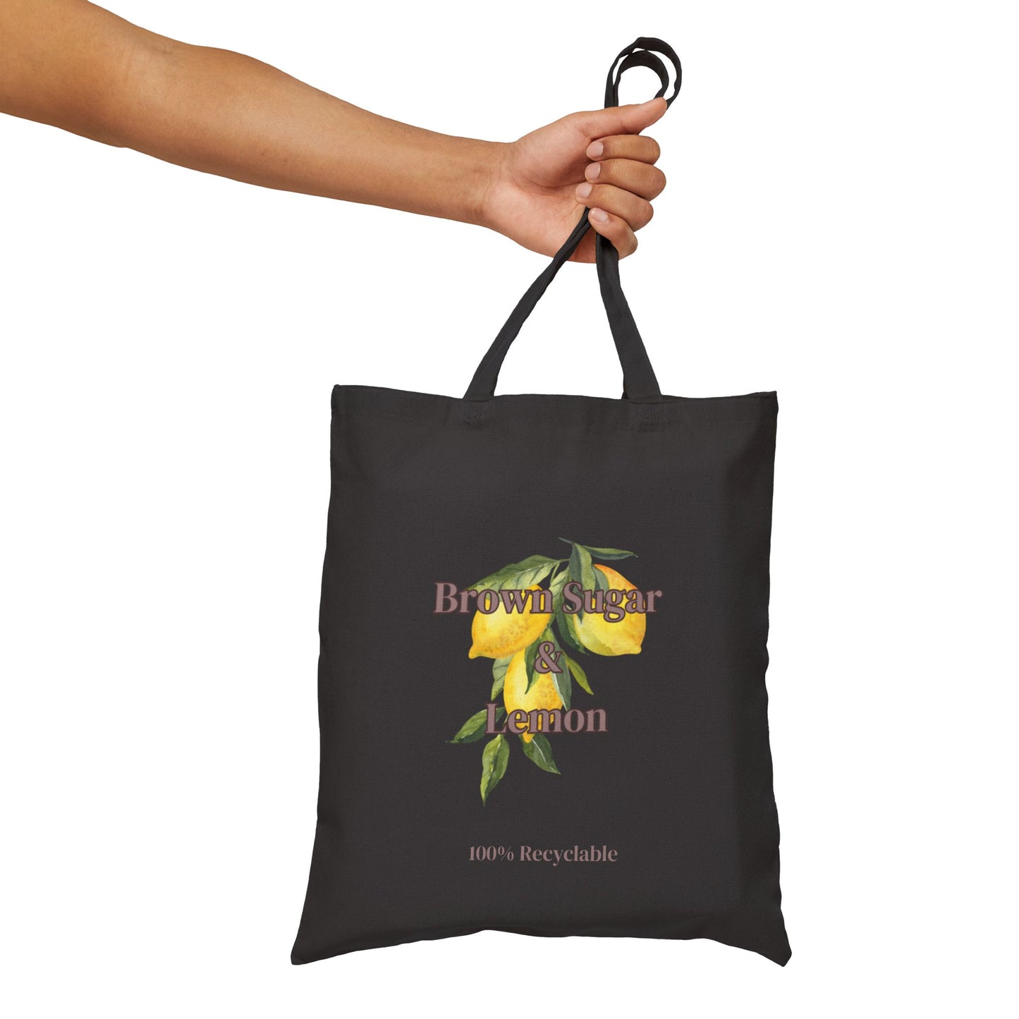 Brown Sugar & Lemon Recyclable Tote Bag, Black