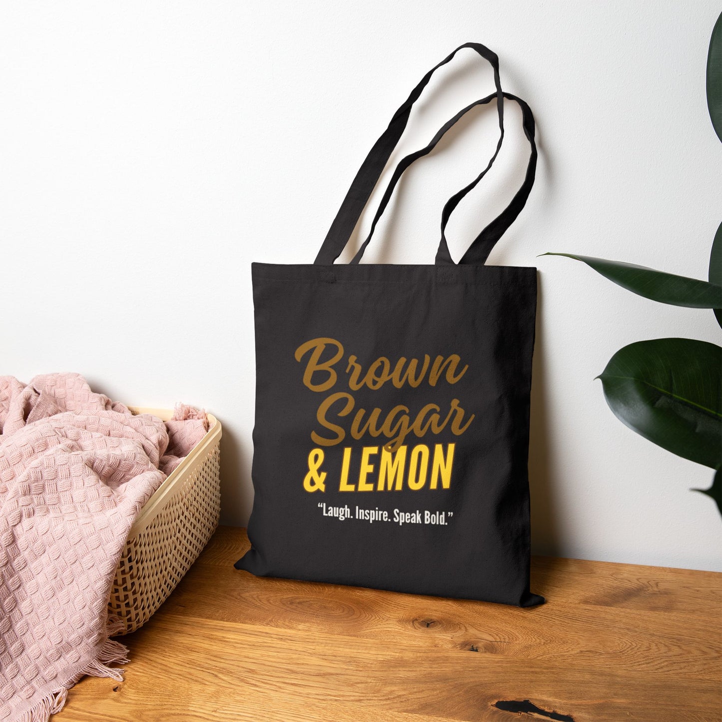 Brown Sugar & Lemon Recyclable Tote Bag, Black