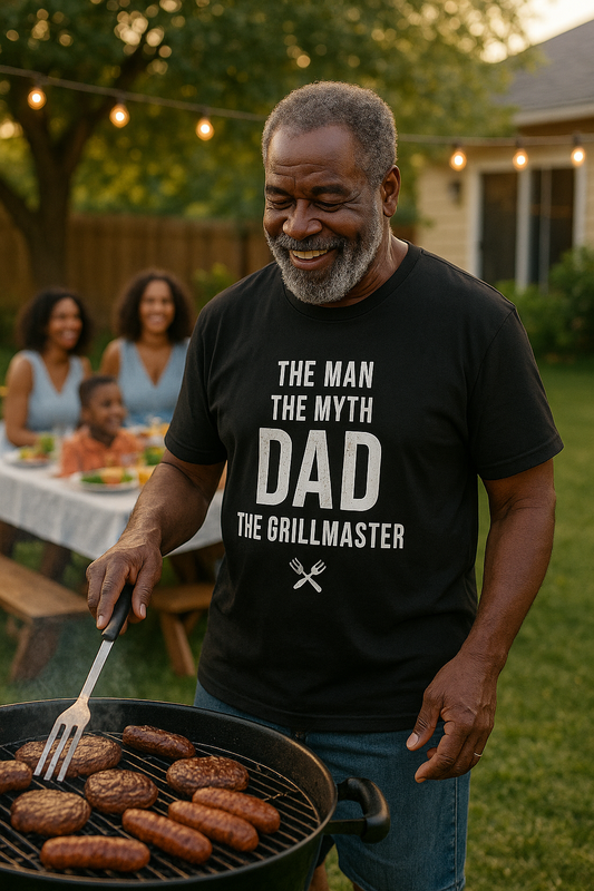 Dad Grillmaster T-Shirt - The Man The Myth The Grillmaster